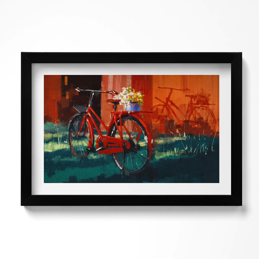 Obraz s rámem dekorativní Kolo s květinovým aranžmá