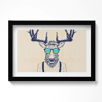 Obraz s rámem dekorativní Abstraktní jelen s lidskými rysy