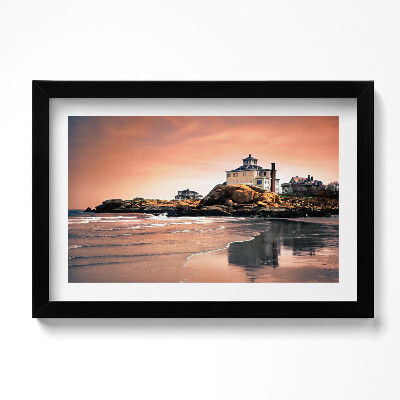 Obraz s rámem dekorativní Pobřežní chata Sherman