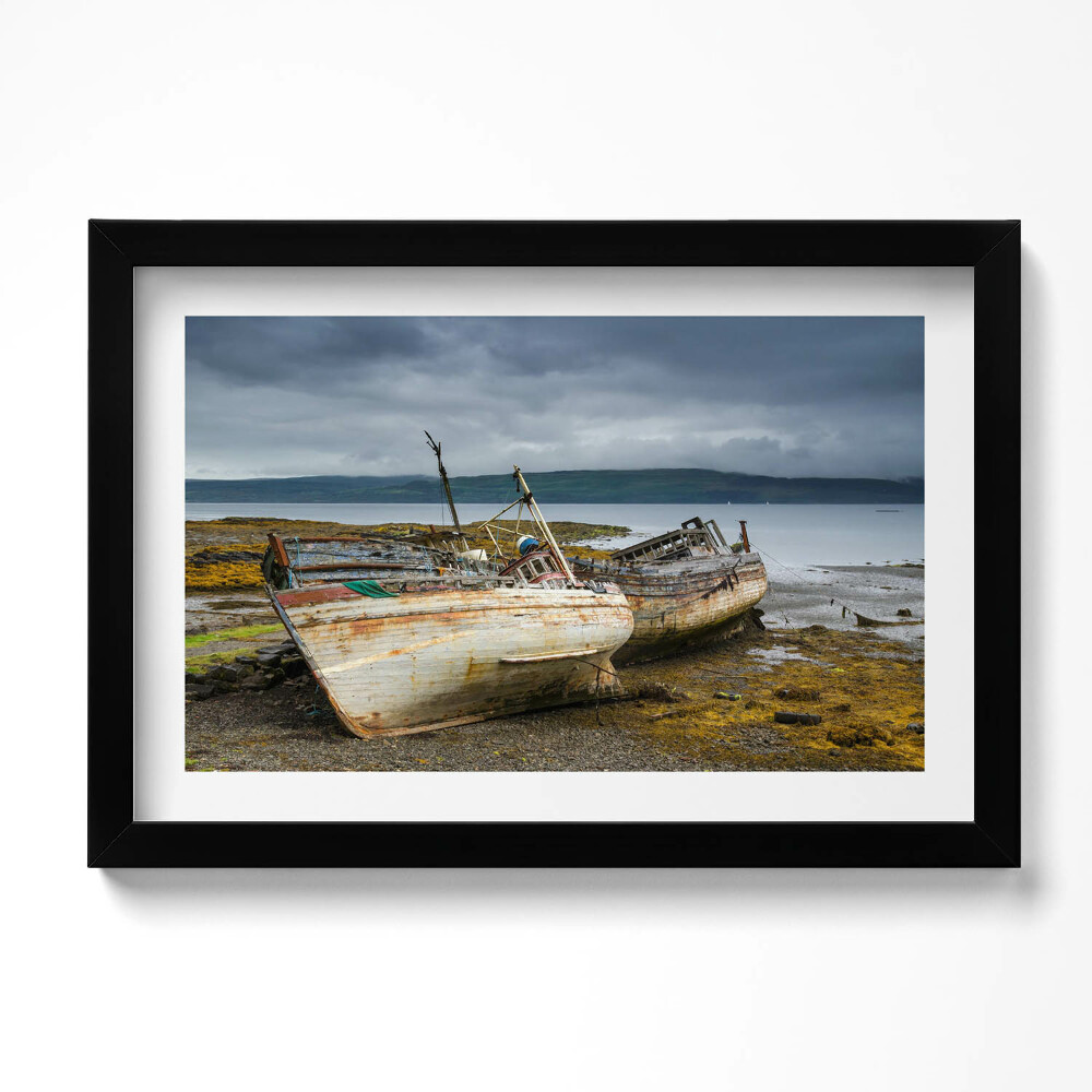 Obraz s rámem dekorativní Salen Bay a lodě