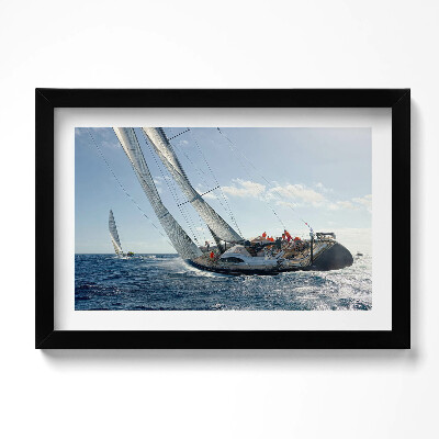 Obraz s rámem dekorativní Regata plachetnic