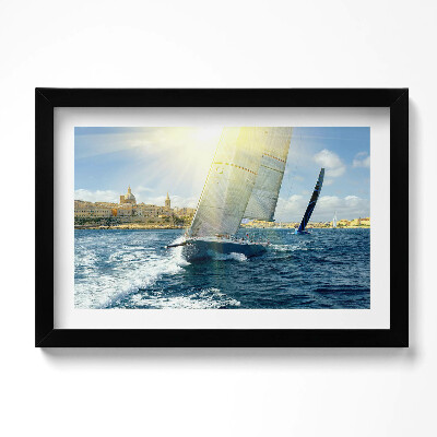 Obraz s rámem dekorativní Plovoucí jachty