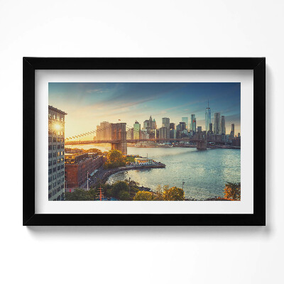 Obraz s rámem dekorativní New York Manhattan Brooklyn Bridge