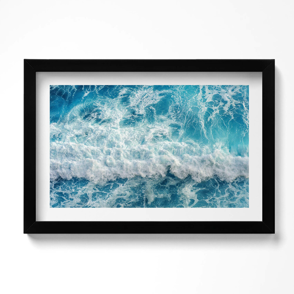 Obraz s rámem dekorativní Letecký pohled na vlnu oceánu