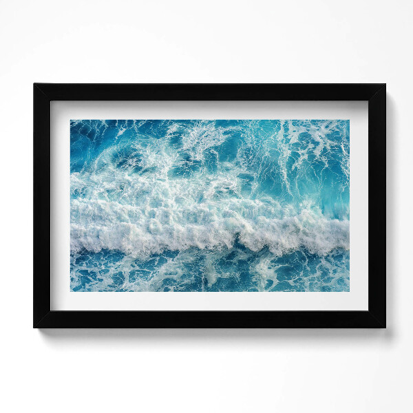 Obraz s rámem dekorativní Letecký pohled na vlnu oceánu