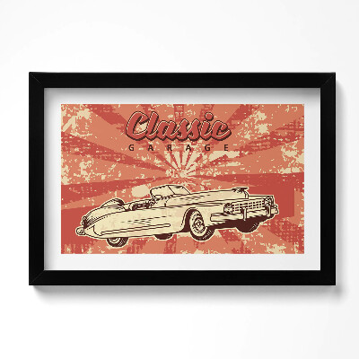 Obraz s rámem dekorativní Grunge Vintage Retro auto