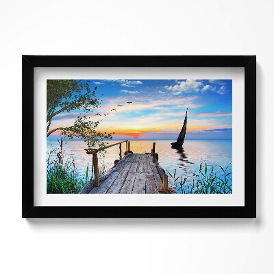 Obraz s rámem dekorativní Plachetnice na jezeře