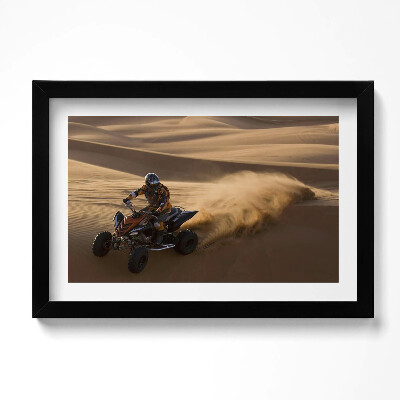 Obraz s rámem dekorativní Jízda na čtyřkolce v poušti