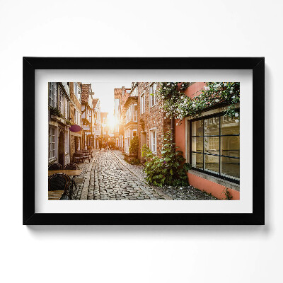Obraz s rámem dekorativní Italská ulice mezi budovami