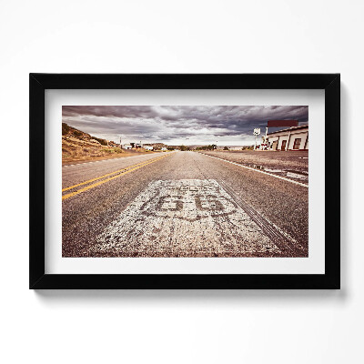Obraz s rámem dekorativní Route 66 Americká státní silnice