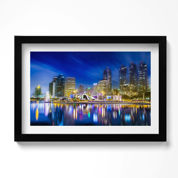 Obraz s rámem dekorativní Město plné barev