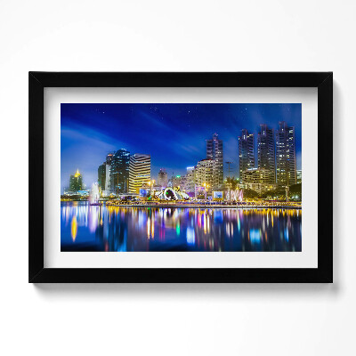 Obraz s rámem dekorativní Město plné barev