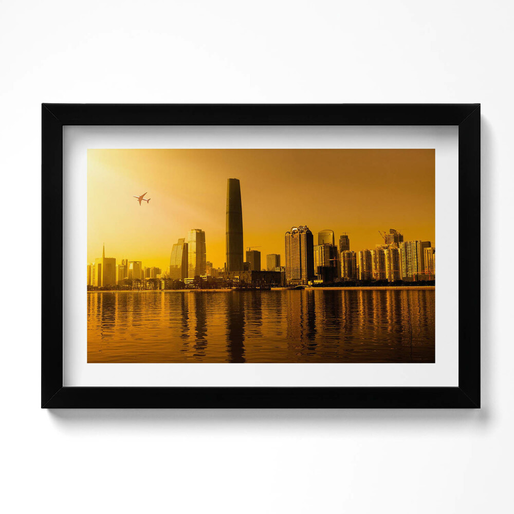 Obraz s rámem dekorativní Čína řeky Zhujiang