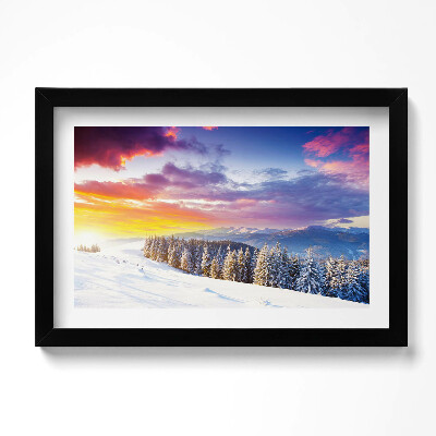 Obraz s rámem dekorativní Zimní horská krajina