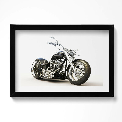 Obraz s rámem dekorativní Černá motorka