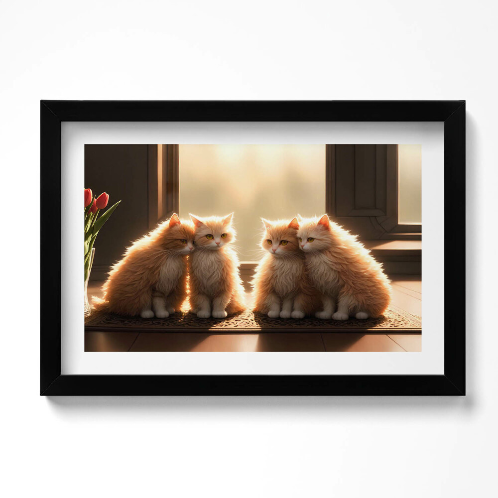 Obraz s rámem dekorativní Sladká koťátka