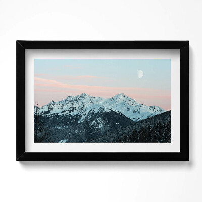 Obraz s rámem dekorativní Pohoří v zimě