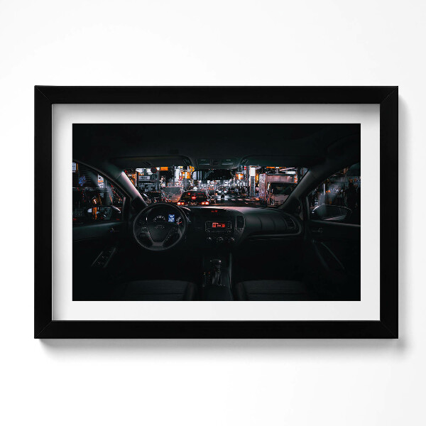 Obraz s rámem dekorativní Auto v Tokiu