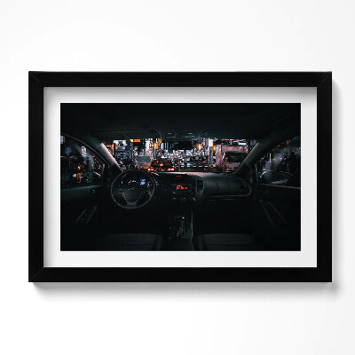 Obraz s rámem dekorativní Auto v Tokiu