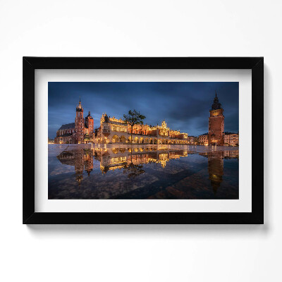 Obraz s rámem dekorativní Krakov, Rynek Sukiennice