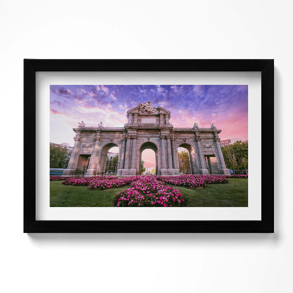 Obraz s rámem dekorativní Dveře Alcala Madrid Španělsko