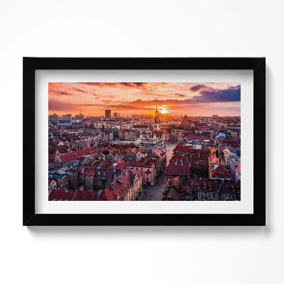 Obraz s rámem dekorativní Poznaň - panorama