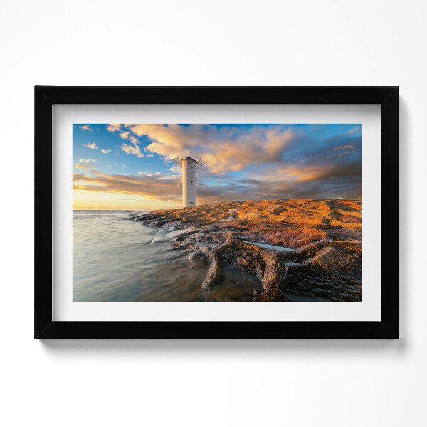 Obraz s rámem dekorativní Maják na Baltském moři