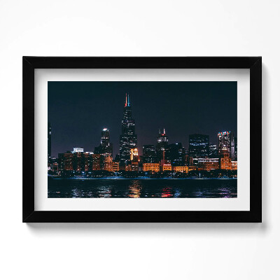 Obraz s rámem dekorativní Panoráma města Chicago