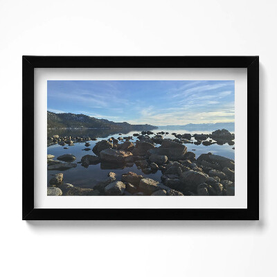 Obraz s rámem dekorativní Kameny pod zataženou oblohou