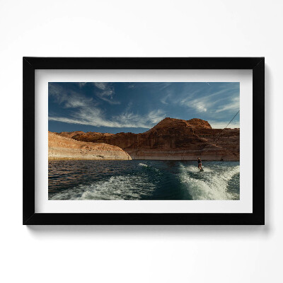 Obraz s rámem dekorativní Osoba vodní lyžování