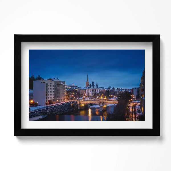 Obraz s rámem dekorativní Panorama Plzně v České republice