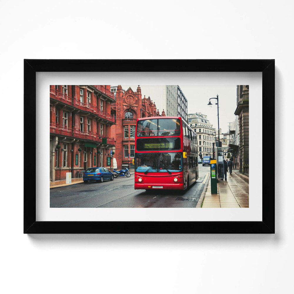 Obraz s rámem dekorativní Autobus v Birminghamu ve Velké Británii