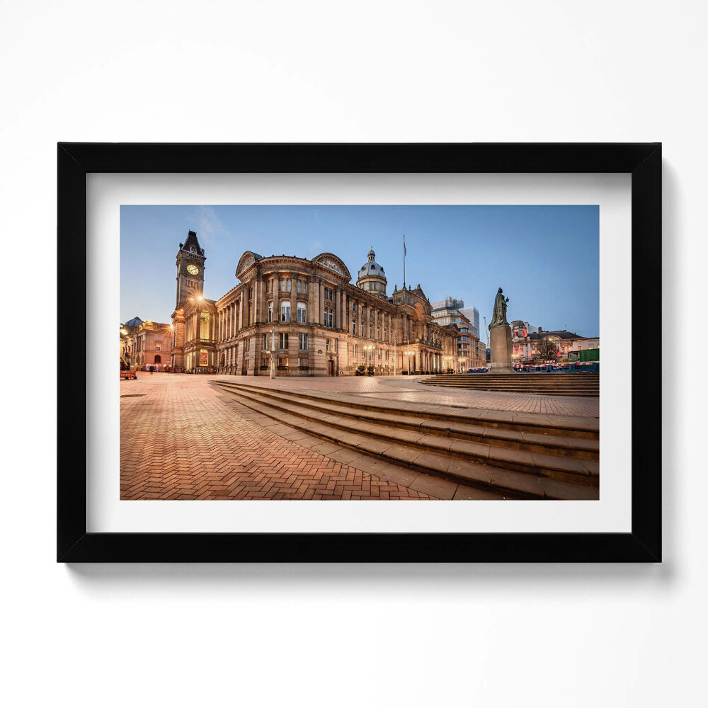 Obraz s rámem dekorativní Birminghamská radnice v Anglii