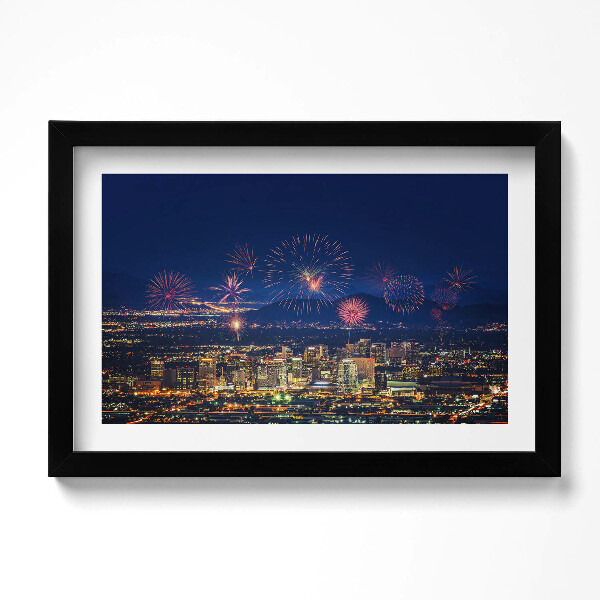 Obraz s rámem dekorativní Město Phoenix v noci