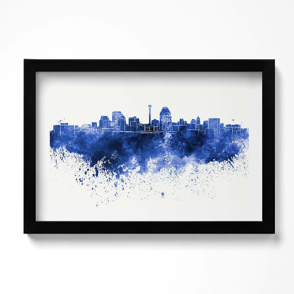 Obraz s rámem dekorativní Panorama San Antonio akvarelů