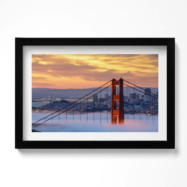 Obraz s rámem dekorativní Most v San Franciscu