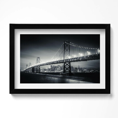 Obraz s rámem dekorativní Most v noci San Francisco