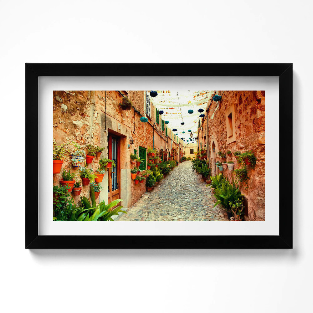 Obraz s rámem dekorativní Ulice ve vesnici Valldemossa