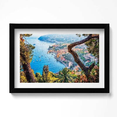 Obraz s rámem dekorativní Vesnice Villefranche-sur-Mer