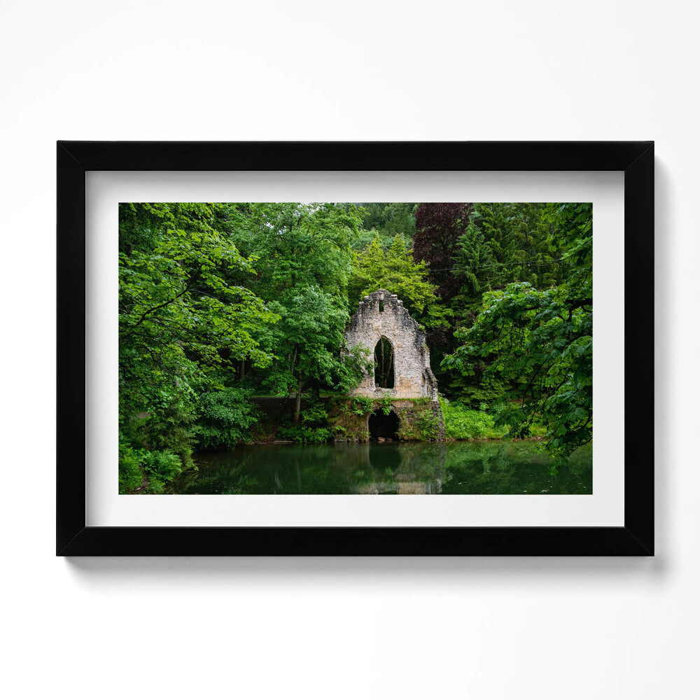 Obraz s rámem dekorativní Ruiny staré kaple Chamonix Francie