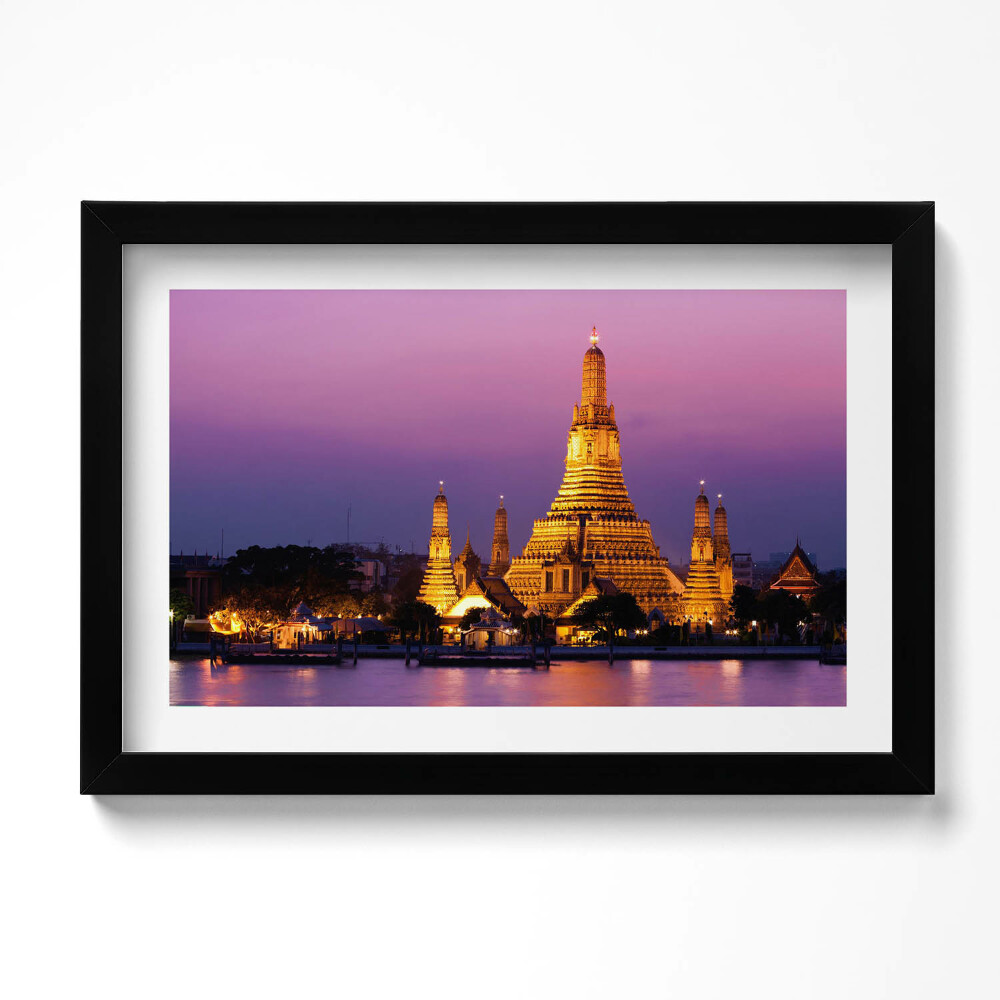 Obraz s rámem dekorativní Chrám v Bangkoku v Thajsku