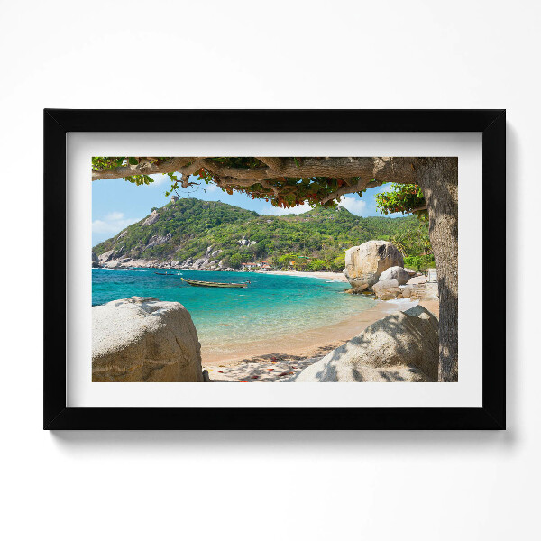 Obraz s rámem dekorativní Výhled na moře Koh Tao Thajsko