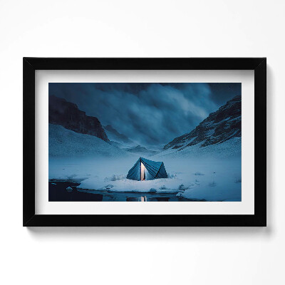Obraz s rámem dekorativní Stan v horách Islandu