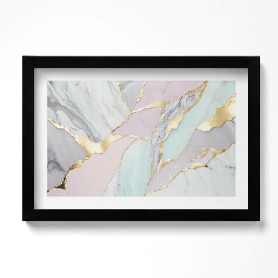 Obraz s rámem dekorativní Pastelový mramor