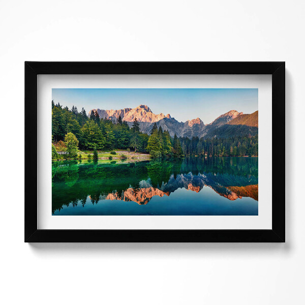 Obraz s rámem dekorativní Jezerní krajina
