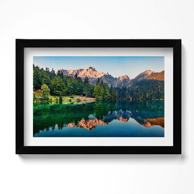 Obraz s rámem dekorativní Jezerní krajina