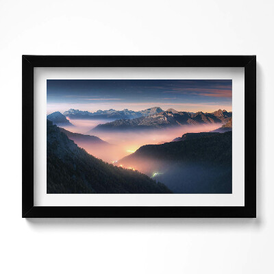 Obraz s rámem dekorativní Krajina horských vrcholů