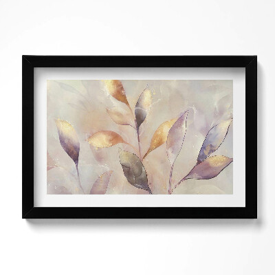 Obraz s rámem dekorativní Malované boho listy