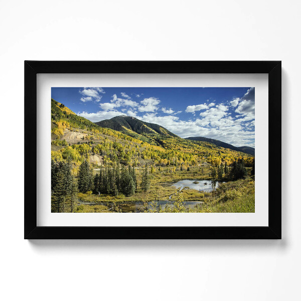 Obraz s rámem dekorativní Krajina horské vegetace