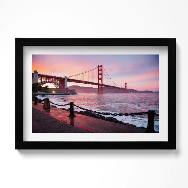 Obraz s rámem dekorativní Pohled na Golden Gate Bridge